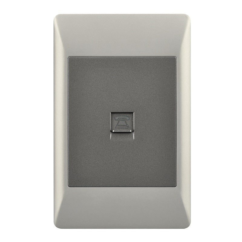 Look Duo Telephone Socket 2x4 Switch Plate - Lighting.co.za