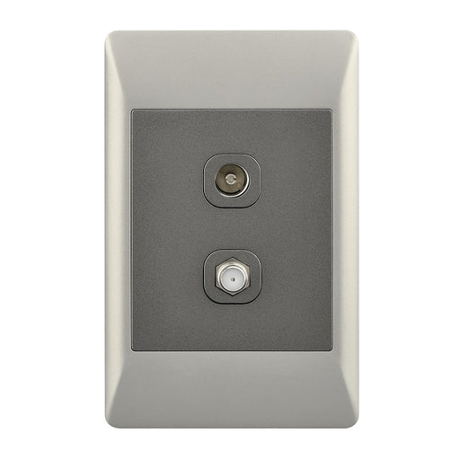 Look Duo TV and Satellite Socket 2x4 Switch Plate - Lighting.co.za