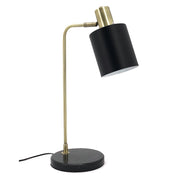 Eli Black or White Marble and Antique Brass Desk Lamp - Lighting.co.za