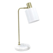 Eli Black or White Marble and Antique Brass Desk Lamp - Lighting.co.za