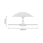 Bayside Black | Chrome | White 3 Blade Ceiling Fan Only - Lighting.co.za