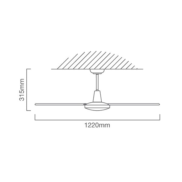 Bayside Black | Chrome | White 3 Blade Ceiling Fan Only - Lighting.co.za