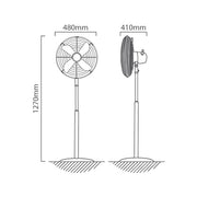 Milla Copper | Chrome 4 Blade Floor Standing Fan - Lighting.co.za