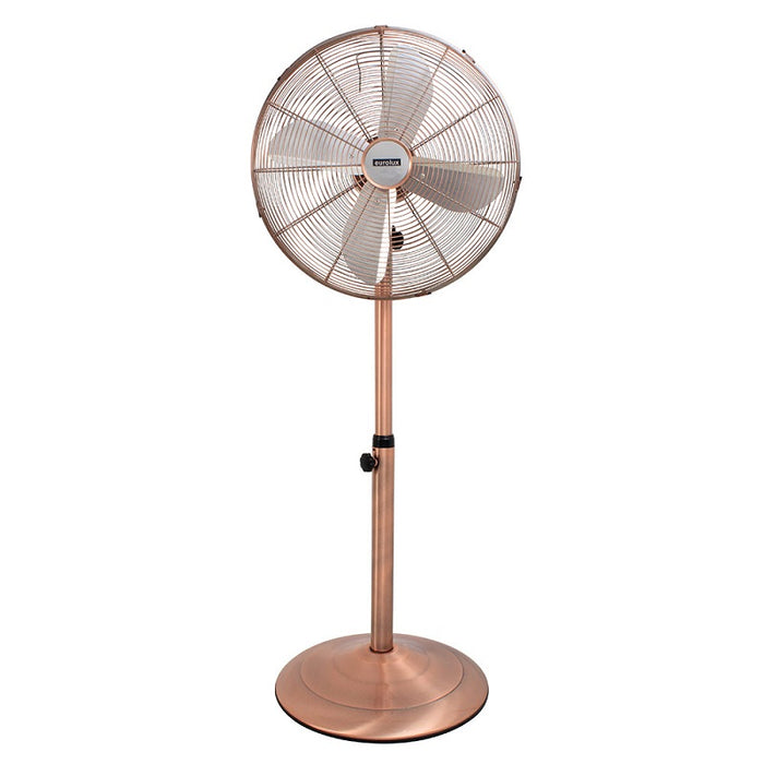 Milla Copper | Chrome 4 Blade Floor Standing Fan - Lighting.co.za