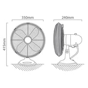 Kiki Copper | Chrome 4 Blade Desk Fan - Lighting.co.za