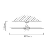 Twister 4 Blade Satin Chrome Ceiling Fan - Lighting.co.za