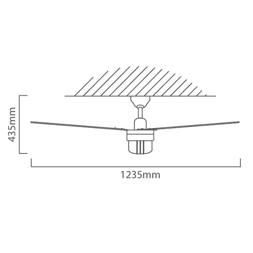 Flow Silver 3 Blade Ceiling Fan - Lighting.co.za