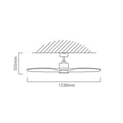 Albia Satin Chrome and Dark Wood 3 Blade Ceiling Fan - Lighting.co.za