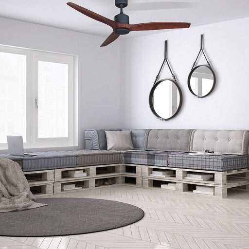 Dineo Black and Dark Wood 3 Blade Ceiling Fan - Lighting.co.za