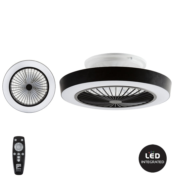 Sazan Black and White LED Ceilng Fan - Lighting.co.za
