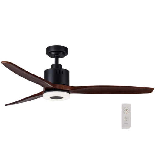 Havana 3 Blade Black and Dark Wood LED Ceiling Fan - Lighting.co.za