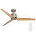 Roundabout 3 Blade Satin Chrome and Light Wood Ceiling Fan Only - Lighting.co.za