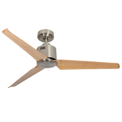 Roundabout 3 Blade Satin Chrome and Light Wood Ceiling Fan Only - Lighting.co.za