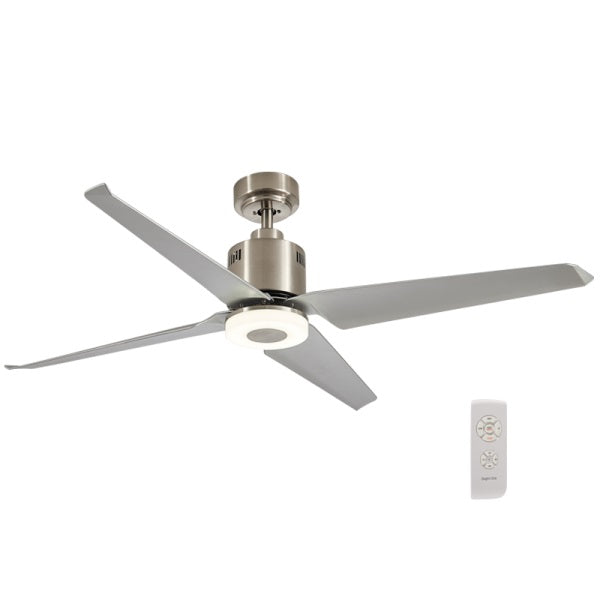 Astrid 4 Blade Satin Chrome LED Ceiling Fan - Lighting.co.za