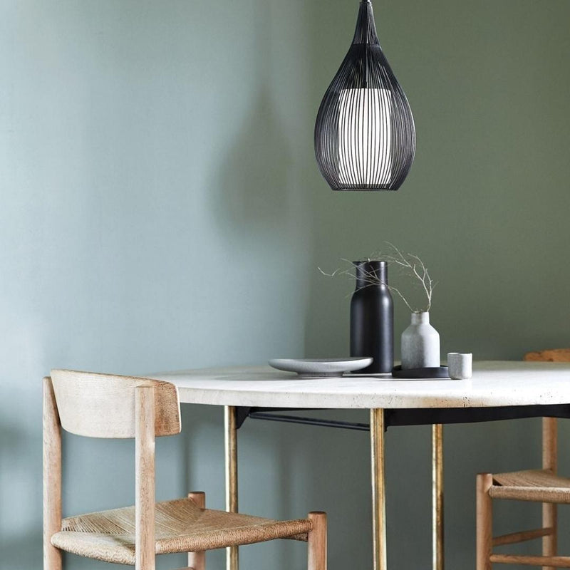 Razoni Black or White Bell Wire Pendant Light - Lighting.co.za