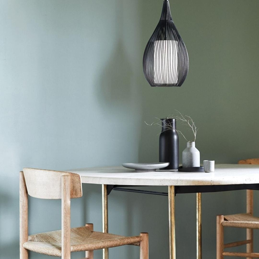 Razoni Black or White Bell Wire Pendant Light — Lighting.co.za