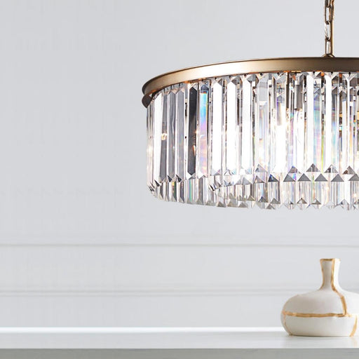 Westhouse Gold Round Clear Crystal Chandelier - Lighting.co.za