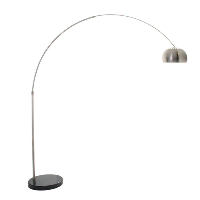 Curva Satin Chrome And Black Arco Adjustable Floor Lamp - Lighting.co.za