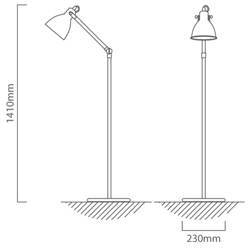 Priddy Black Adjustable Floor Lamp - Lighting.co.za