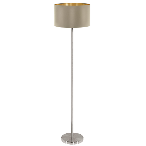 Maserlo Taupe Or Black Shade Floor Lamp - Lighting.co.za