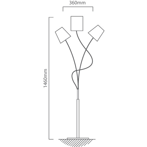 Maronda Black Three Shade Floor Lamp - Lighting.co.za