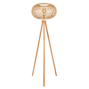 Marina Natural Woven Rattan Shade with Wood Tripod Floor Lamp - Lighting.co.za