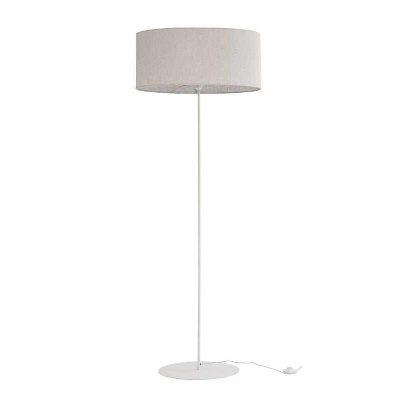 Denver Plain White and Natural Shade Floor Lamp - Lighting.co.za
