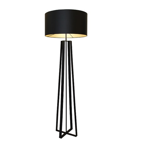 Giraffe Quad Black Metal And Shade Floor Lamp - Lighting.co.za