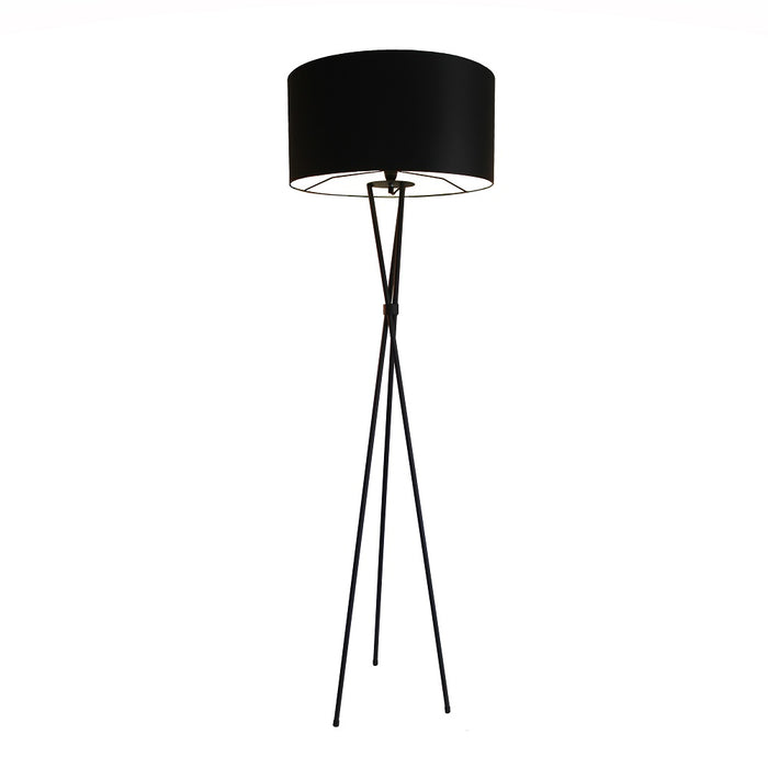 Attikus Plain Black Tripod Floor Lamp - Lighting.co.za