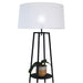 Esta Black Shelf and White Shade Floor Lamp - Lighting.co.za