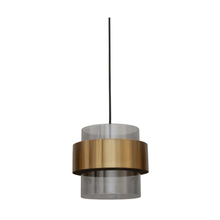 Forma Antique Brass and Glass Single Pendant Light —