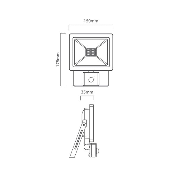 Floodlight 10W|20W|30W LED With Sensor 4000K - Lighting.co.za