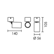 Flip All Over Black | Gold |White Adjustable Ceiling Spazio Surface Spot Light - Lighting.co.za