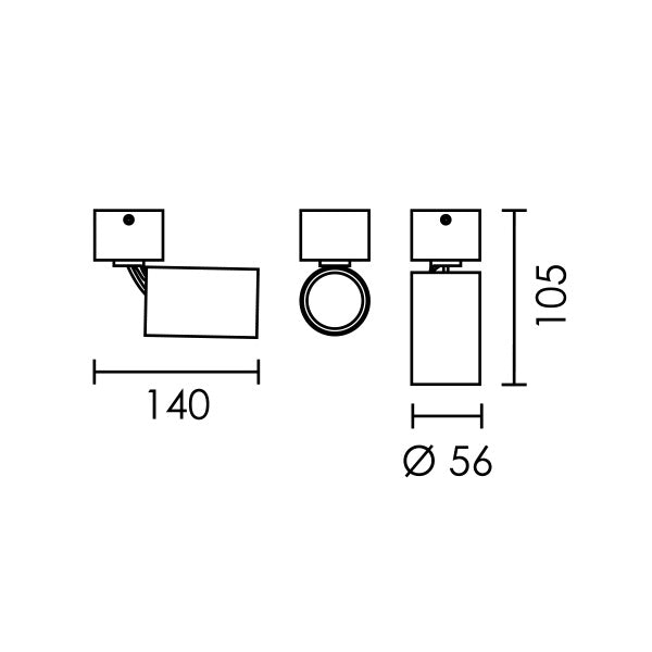 Flip All Over Black | Gold |White Adjustable Ceiling Spazio Surface Spot Light - Lighting.co.za