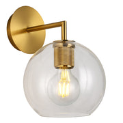 Flow Black | Gold | Chrome Clear Glass Ball Wall Light - Lighting.co.za
