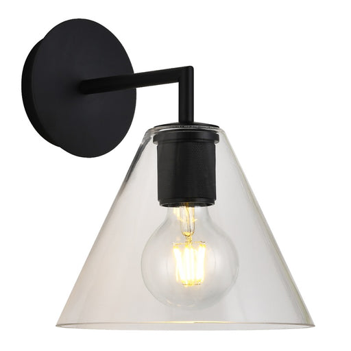 Flow Black | Gold | Chrome Clear Glass Funnel Wall Light - Lighting.co.za