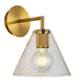 Flow Black | Gold | Chrome Clear Glass Funnel Wall Light - Lighting.co.za