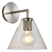 Flow Black | Gold | Chrome Clear Glass Funnel Wall Light - Lighting.co.za