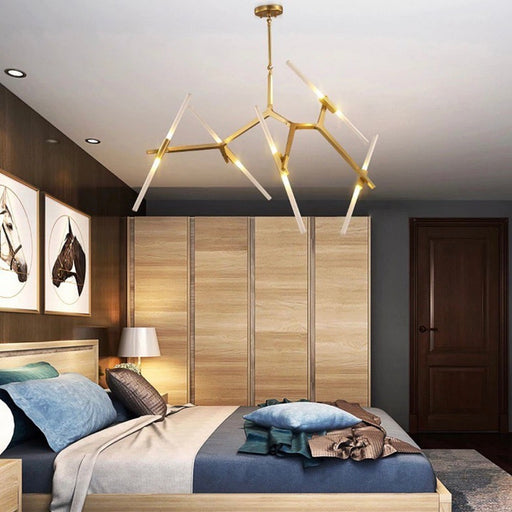 Foundry Satin Gold 6 | 10 Light Pendant Light - Lighting.co.za