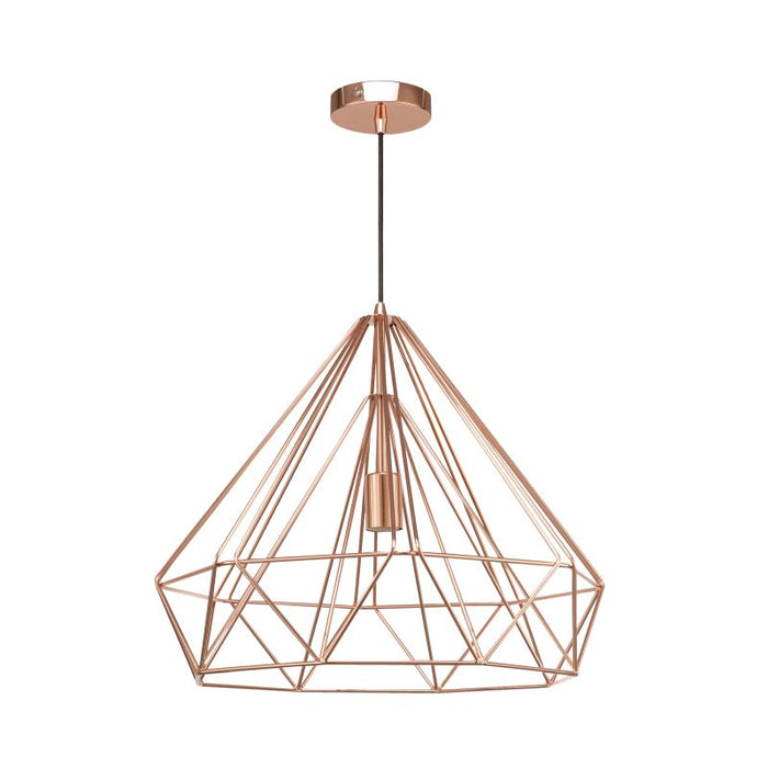 Astrid Wire Copper | Chrome | Black Grid Pendant Light Available In 3 Sizes - Lighting.co.za