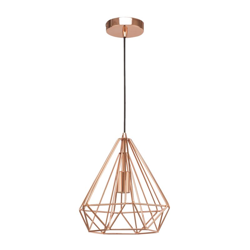 Astrid Wire Copper | Chrome | Black Grid Pendant Light Available In 3 Sizes - Lighting.co.za