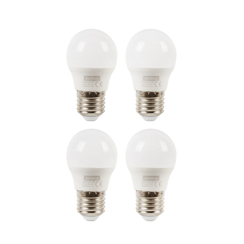 E27 LED Golf Ball Opal 5W 3000K Non Dim Pack of 4 E - Lighting.co.za