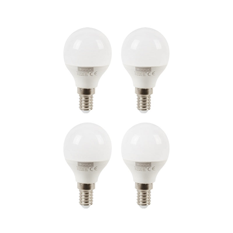 E14 LED Golf Ball Opal 5W 3000K Non Dim Pack of 4 E - Lighting.co.za