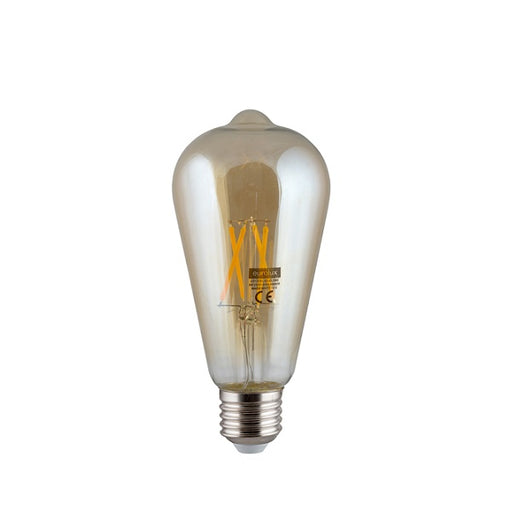 E27 ST64 LED Filament 4W 3000K Clear|Amber Non Dim E - Lighting.co.za