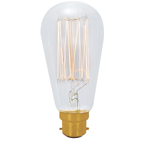 B22 ST64 Carbon Filament Clear Bulb E - Lighting.co.za