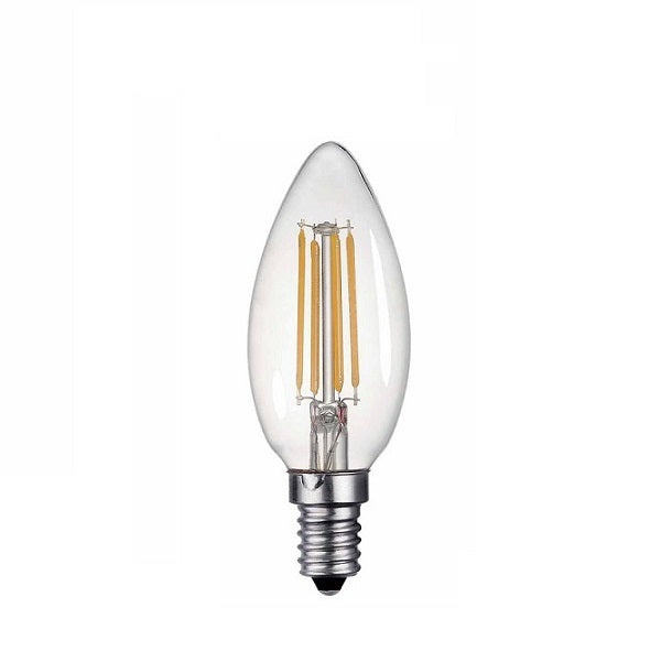 E14 Candle LED Filament Clear 4W 3000K Non Dim E - Lighting.co.za