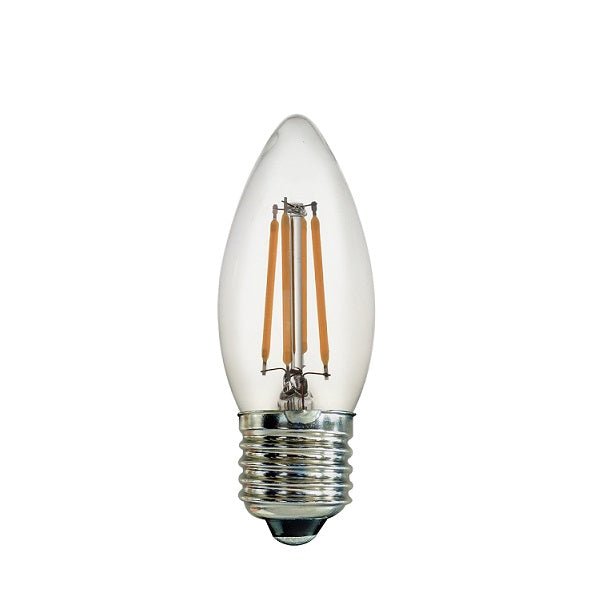 E27 Candle LED Filament Clear 4W 3000K Bulb Non Dim E — Lighting.co.za