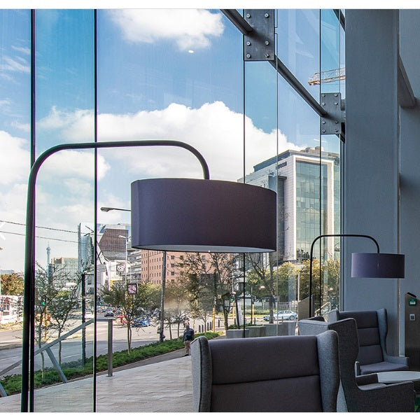 Cantilever Black And Marble Large Floor Lamp - Lighting.co.za