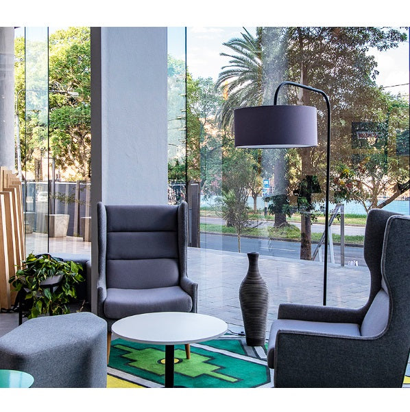 Cantilever Black And Marble Large Floor Lamp - Lighting.co.za