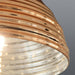 Gloss Chrome or Copper Ribbed Glass Spazio Pendant Light - Lighting.co.za